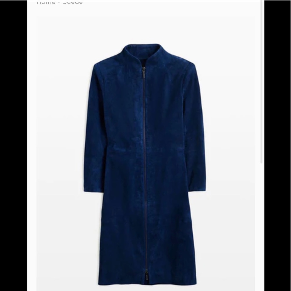 NWT Carlisle SUEDE Genuine Suede Dress Navy 8